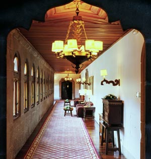 Detail of a corridor inside the Parador of Santiago de Compostela