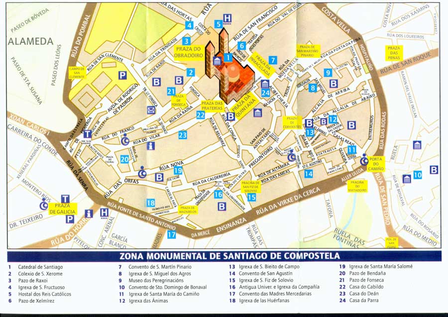 Map of Santiago de Compostela