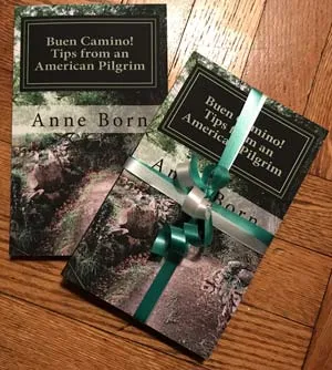 Camino books arranged for reading before a journey.