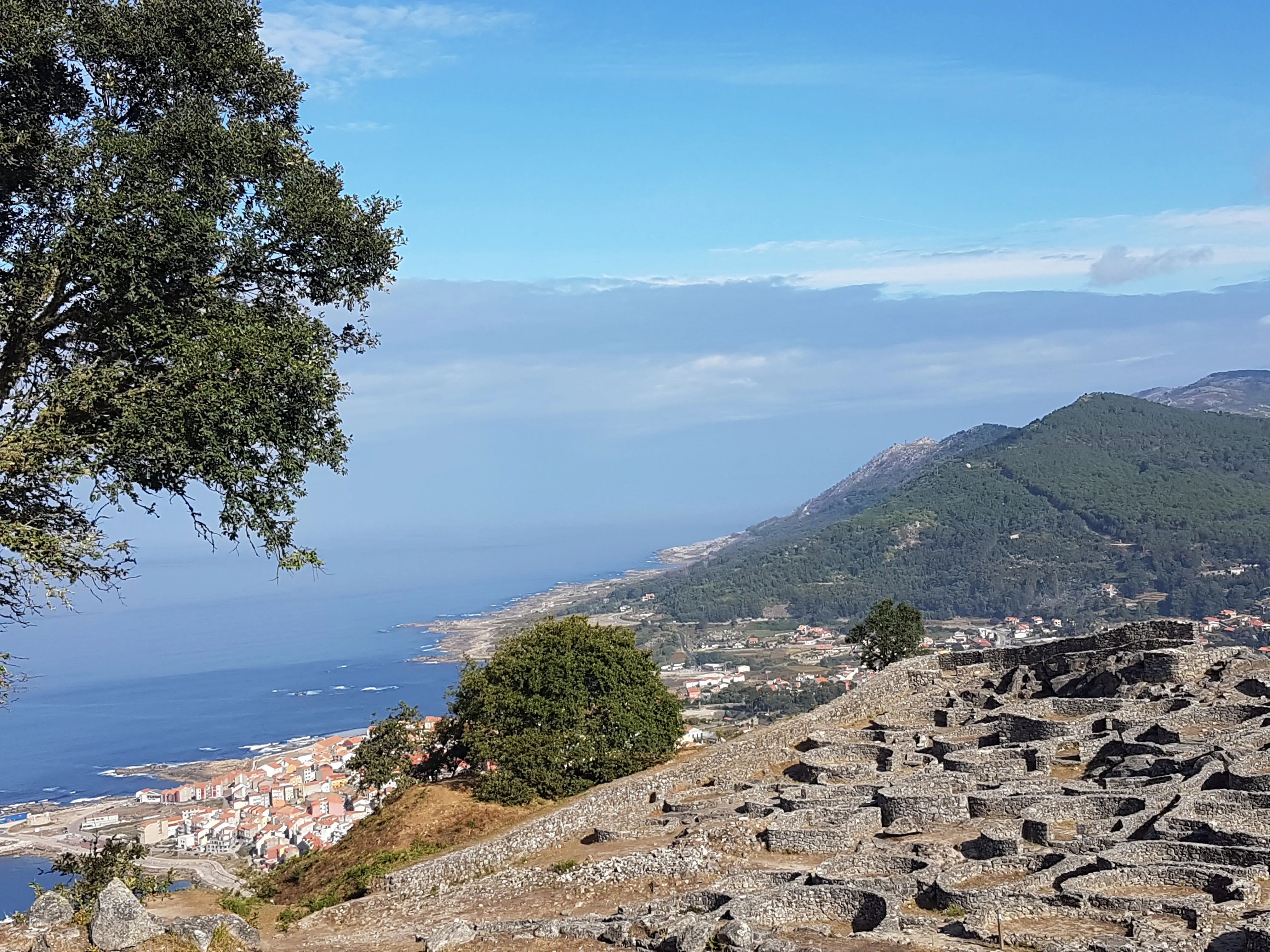 The Atlantic coast and castro settlement on Monte Santa Trega in Galicia.