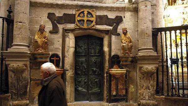 The Holy Door seen from inside Santiago Cathedral when closed.