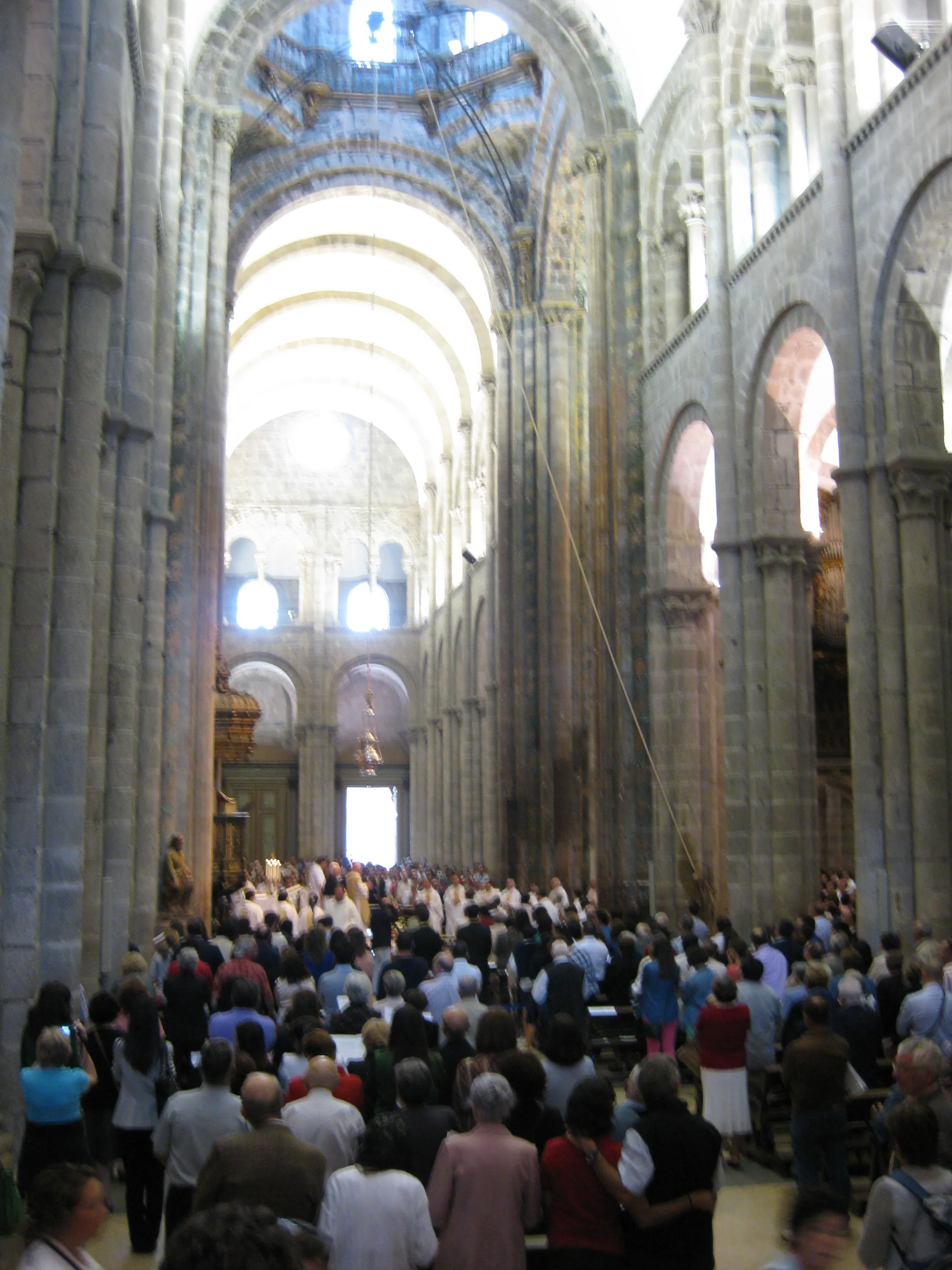 Pilgrims gathered in Santiago de Compostela.