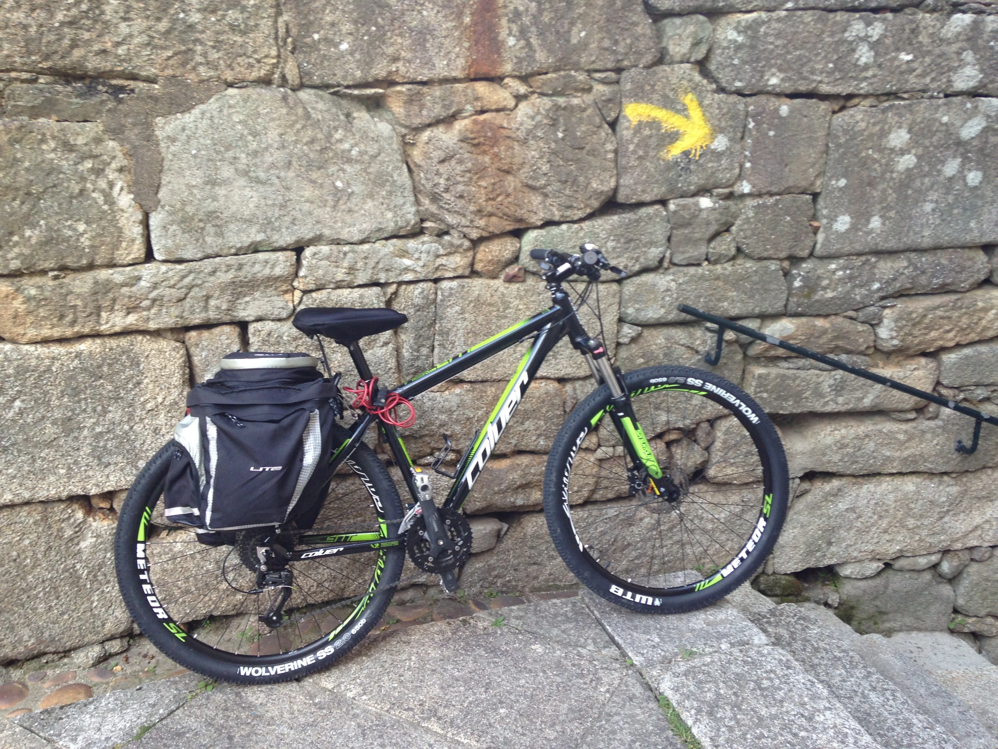 An electric bicycle prepared for a Camino journey.