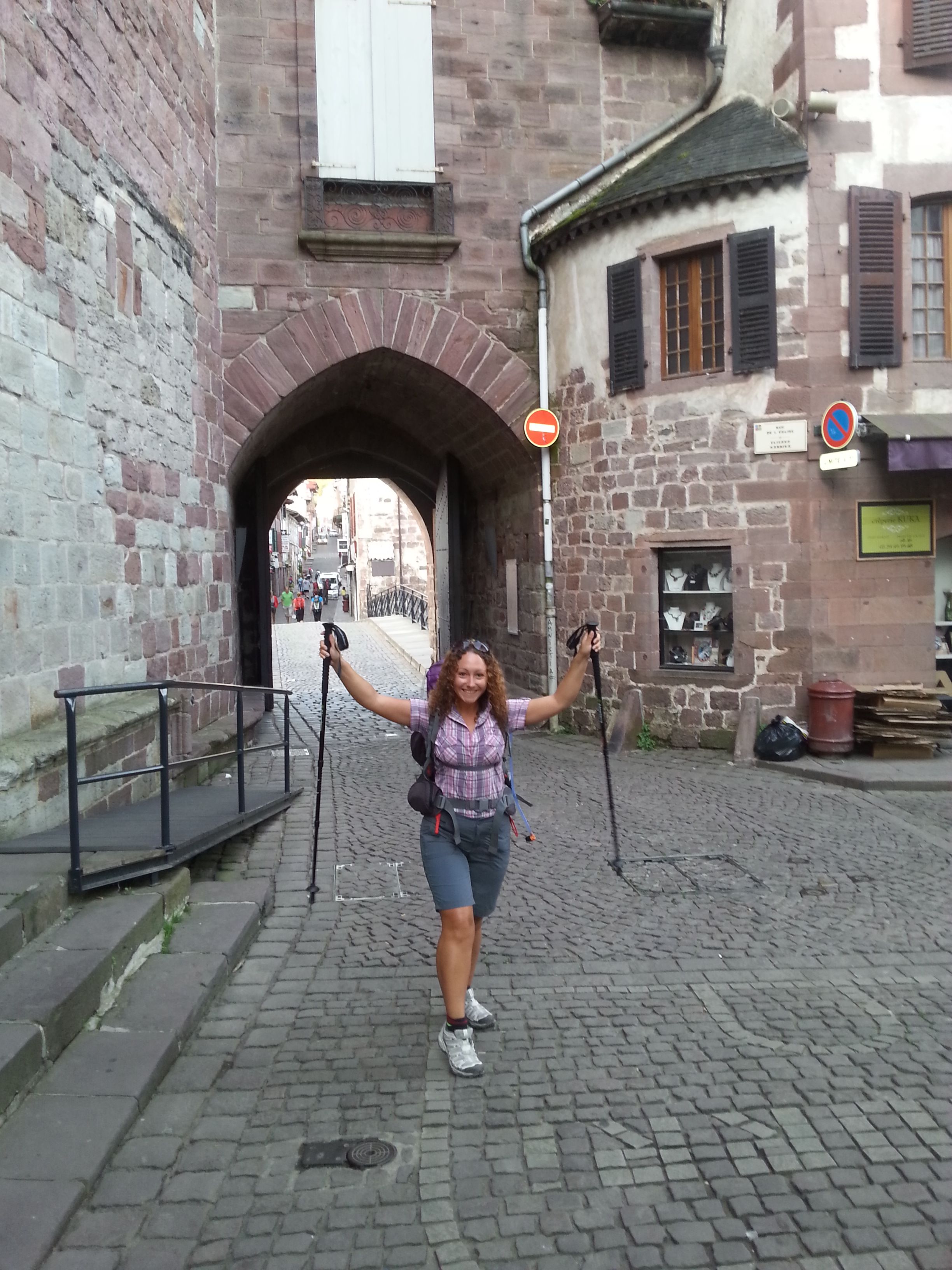Nellie Meunier walking the Camino through Saint-Jean-Pied-de-Port.