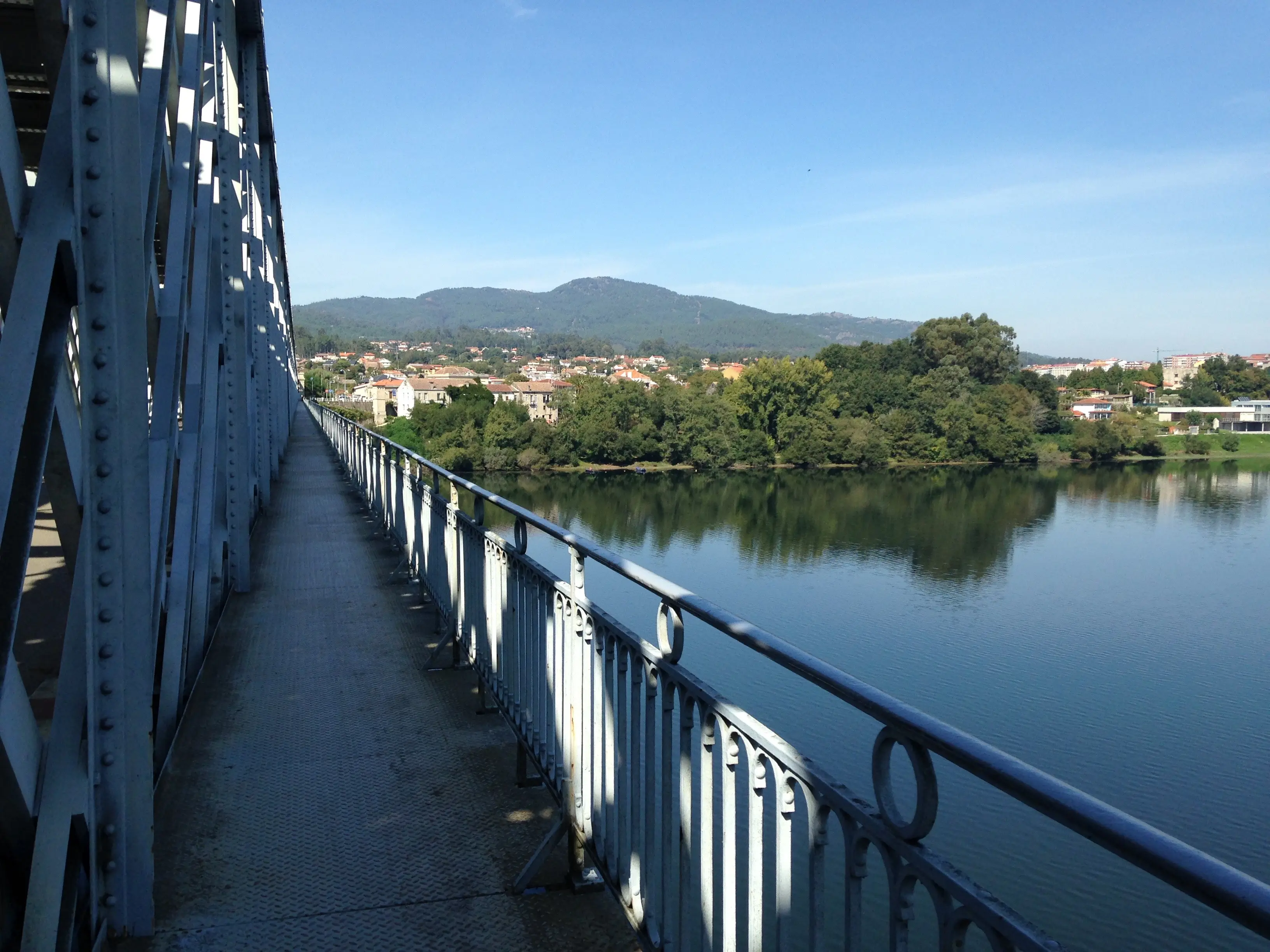 Pilgrims following the Portuguese Way through northern Portugal.