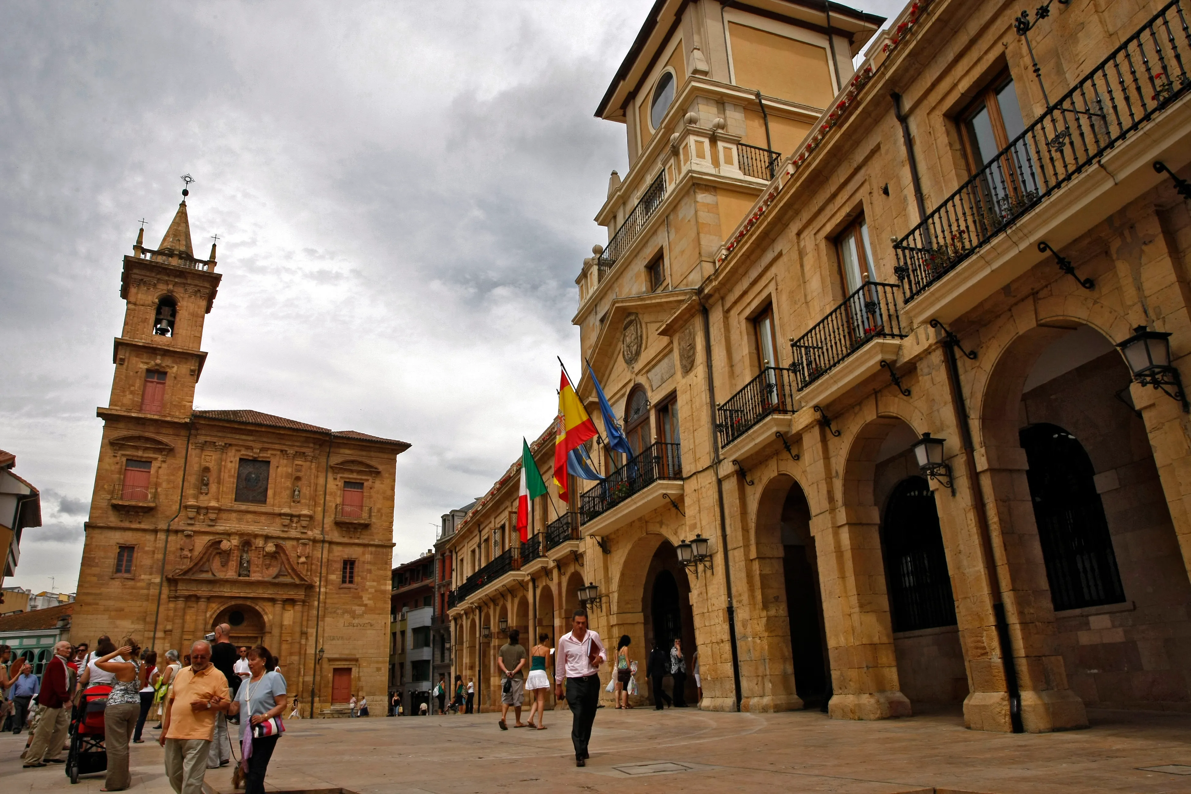 Historic architecture in Oviedo, the traditional starting city of the Camino Primitivo.