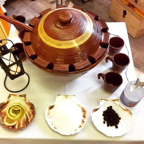 The traditional ingredients used to prepare a Galician queimada.