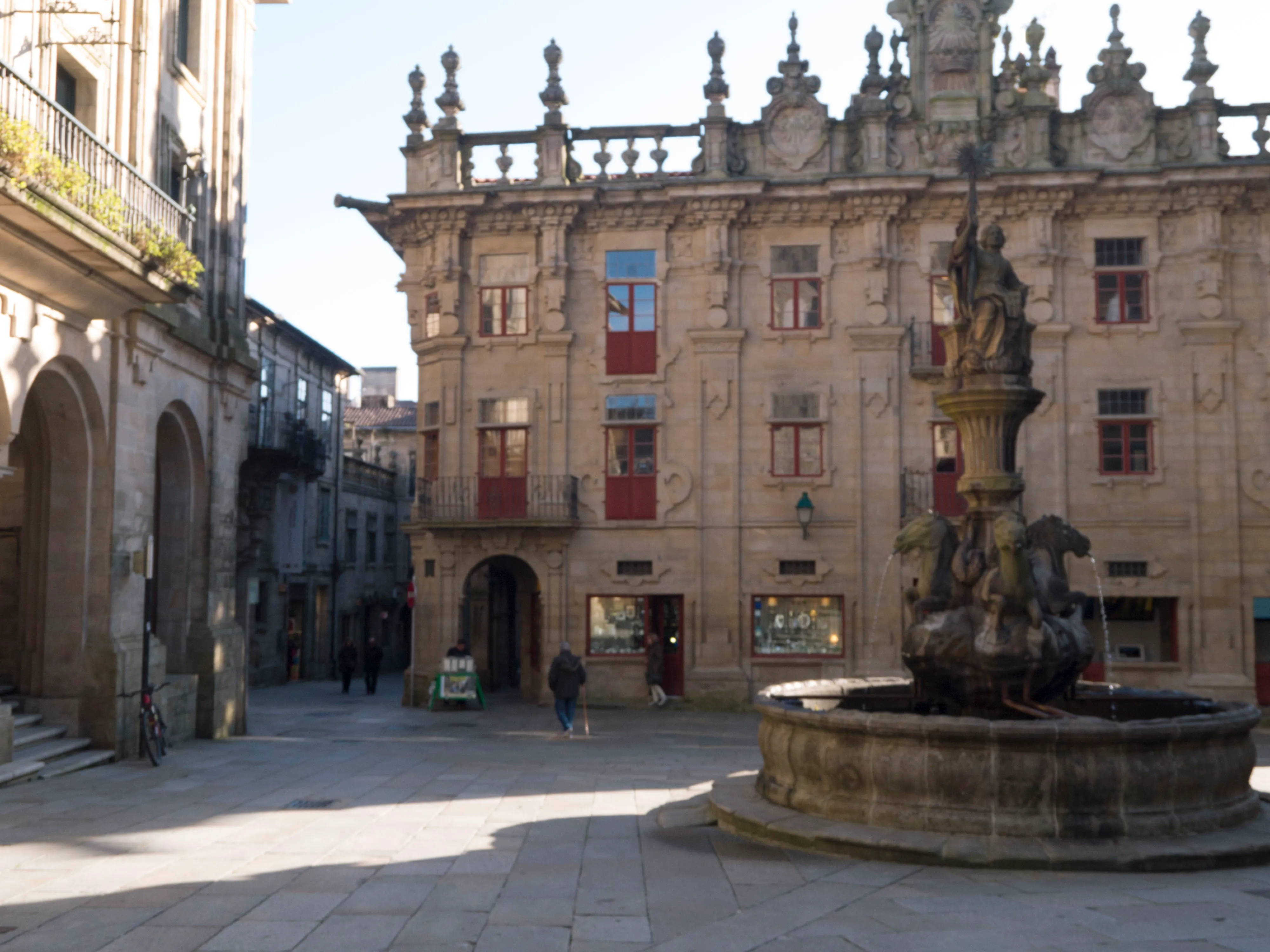 The Fonte dos Cabalos and Casa do Cabido beside Santiago's Cathedral Museum.